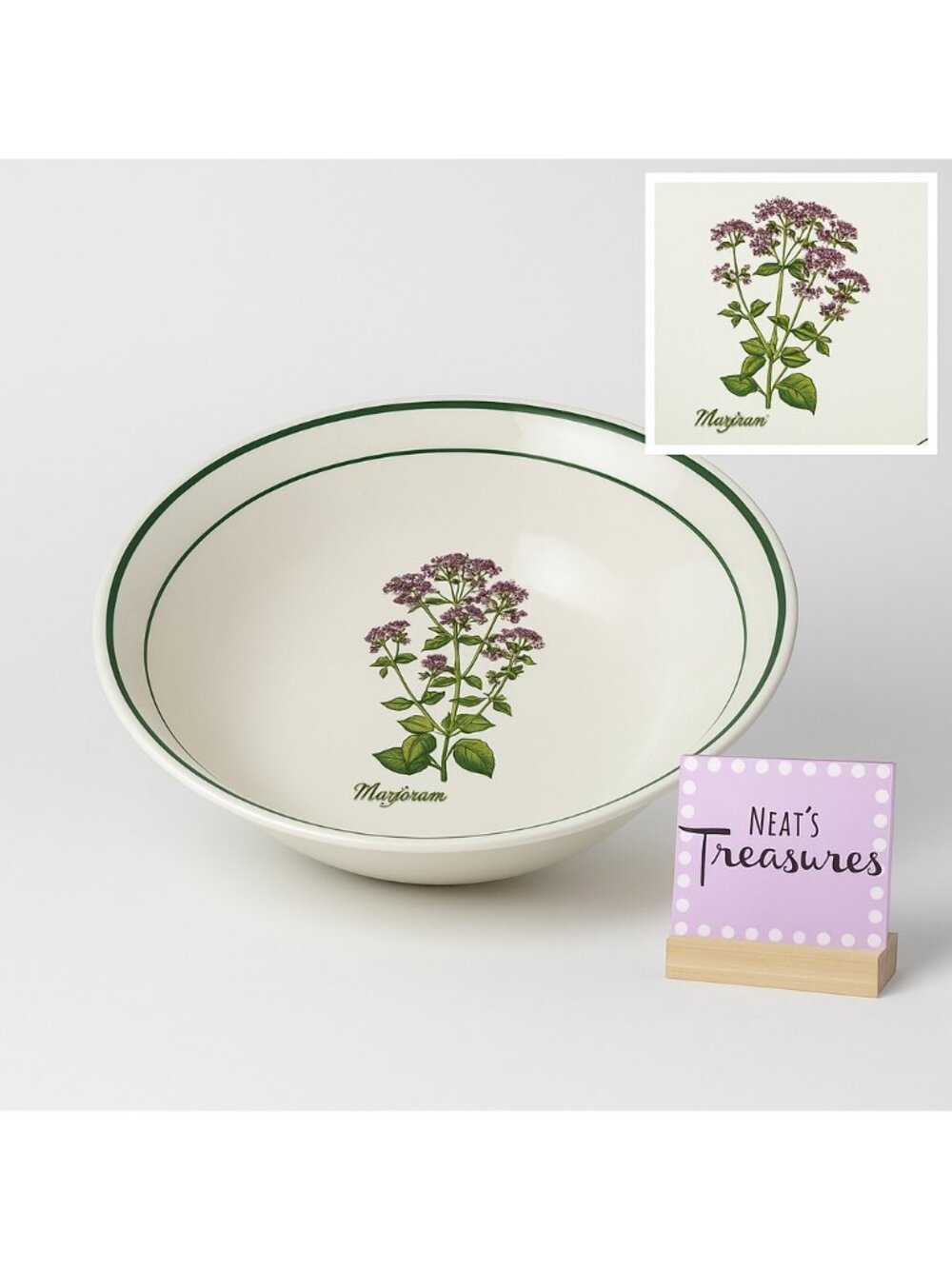 Certified International HERB GARDEN Marjoram Purple Flower Pasta Serving Bowl